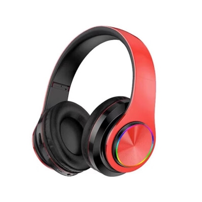 FccAcc蓝牙耳机头戴式2023新款无线超长待机主动降 红黑色